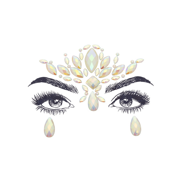 Eyes with Bhrama Face Gem Stickers. Multicolor. Front view full. 