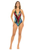 Sexy One-Piece Rainbow Multi-Colored Sequin Bodysuit. Front