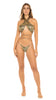 Women in Crocodile X Cross Two-Piece Bikini. Front view full.