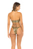 Women in Crocodile X Cross Two-Piece Bikini. Back view half.
