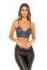 Sexy Iridescent Spaghetti Strap Tank Crop Top. Front