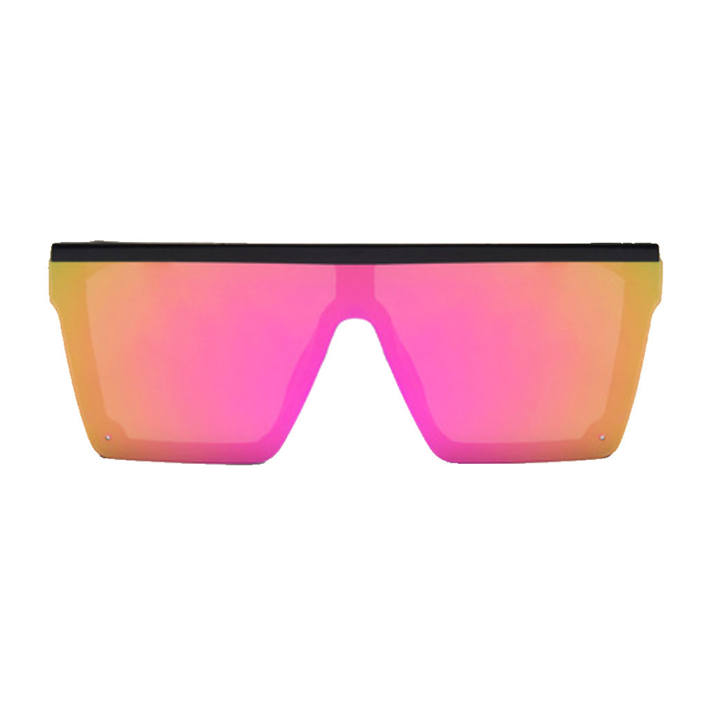 Heart Glasses by CarnivalMW in purple and black – bold, playful heart-shaped sunglasses with UV protection, perfect for carnival and festival style