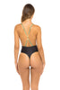 Jamaican Flag One-Piece Swimsuit featuring bold black, yellow, and green colors. Designed with spaghetti straps for style and support. Made from Nylon and Spandex for comfort and flexibility. True to size fit, ideal for carnival, festival, or beach events. Machine washable for easy care. #carnivalmw #carnival #mondaywear #onepiece #jamaica #swimsuit
