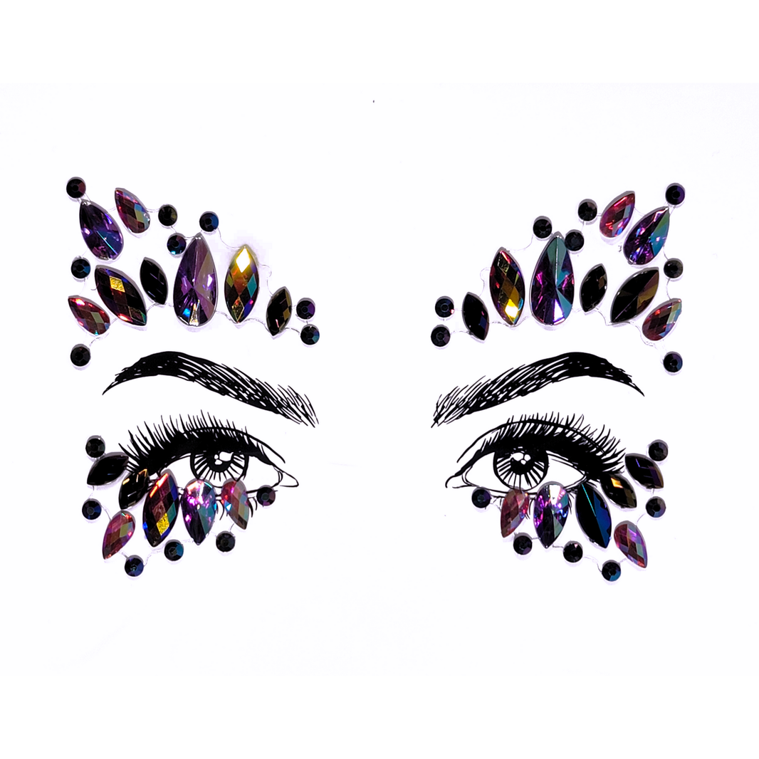 Striking Scorpio Face Gem Stickers featuring reflective resin rhinestone and acrylic diamond design