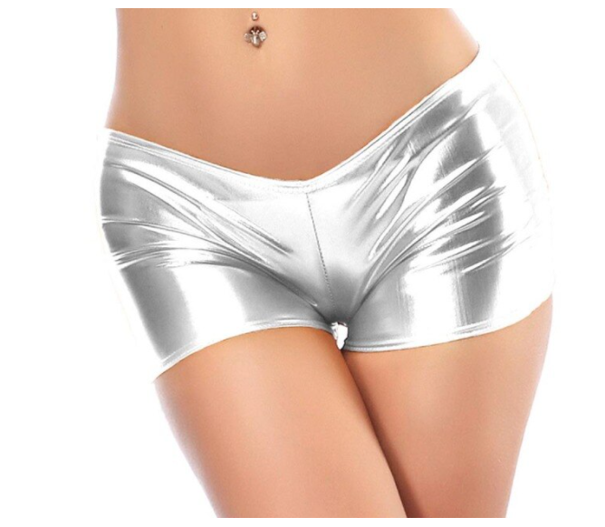 Sexy Metallic Hot Shorts / Pants in Multiple Colors. Legit Booty/Cheeky Design.    Silver