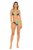 St. Kitts & Nevis Flag Two-Piece Bikini Swimsuit featuring vibrant black, green, red, and yellow colors. Made from Nylon and Spandex for comfort and flexibility. True to size fit with removable pads, ideal for ages 16 and up. Perfect for beach, resort, or poolside events. Machine washable for easy care. #carnivalmw #carnival #mondaywear #swimsuit #stkittsnevis