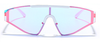 A pair of Vibes Sunglasses featuring a full lens design extending to the arms, showcasing a unique chunky style inspired by the 90s. The sunglasses have a plastic-based frame with metal accents, and UV400 protected lenses, available in various vibrant colors. #carnivalmw #carnivalcostume #mondaywear #carnival