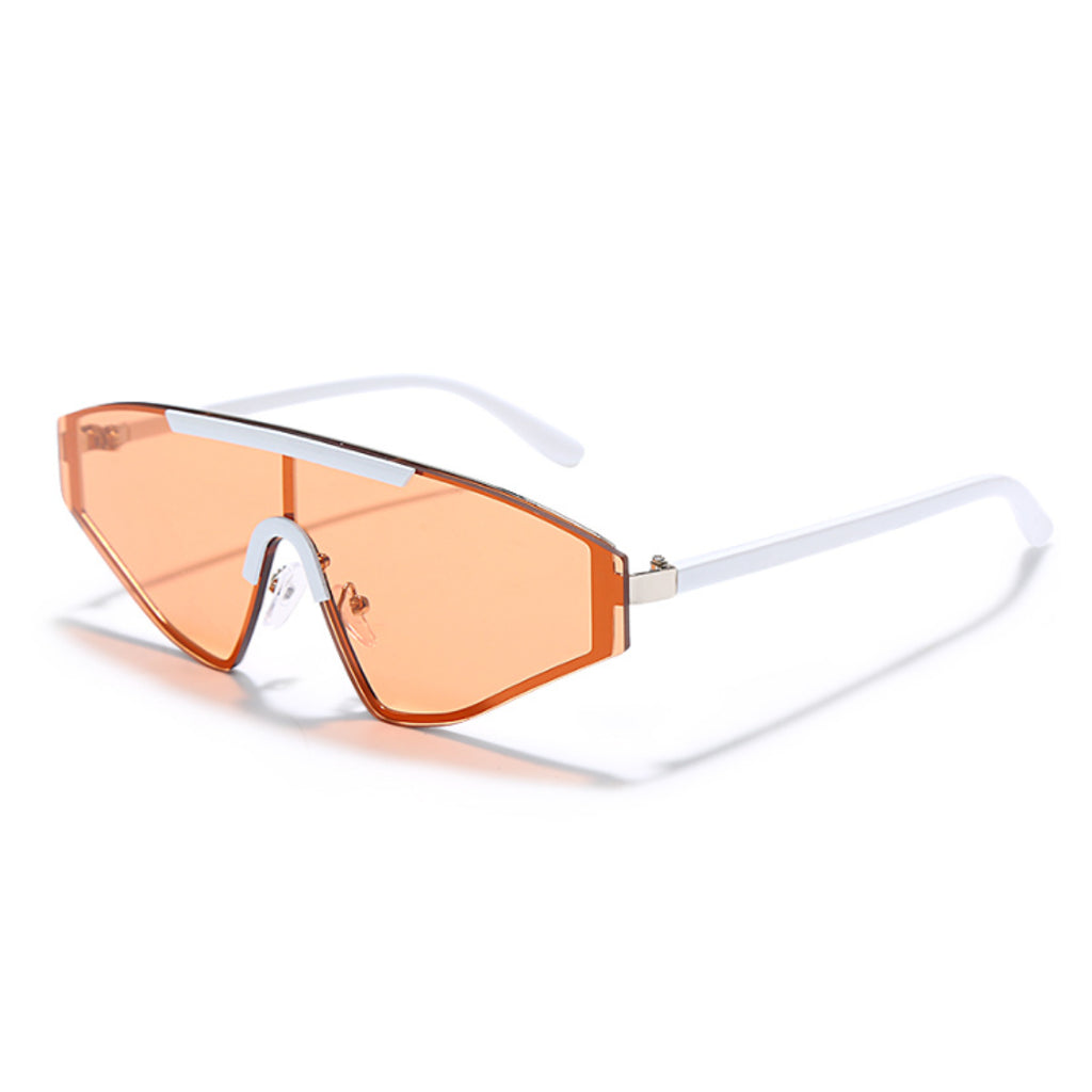 Vibes Sunglasses-A pair of Vibes Sunglasses in Orange/White