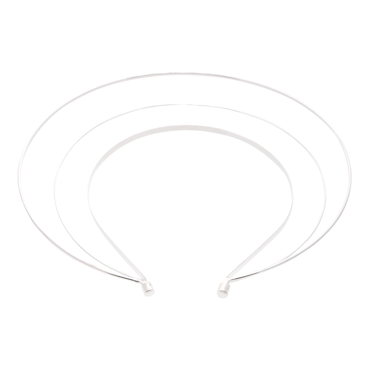 Stardust Headband-Stardust Headband in silver, three-tier halo design – carnival headpiece by CARNIVALMW, front view